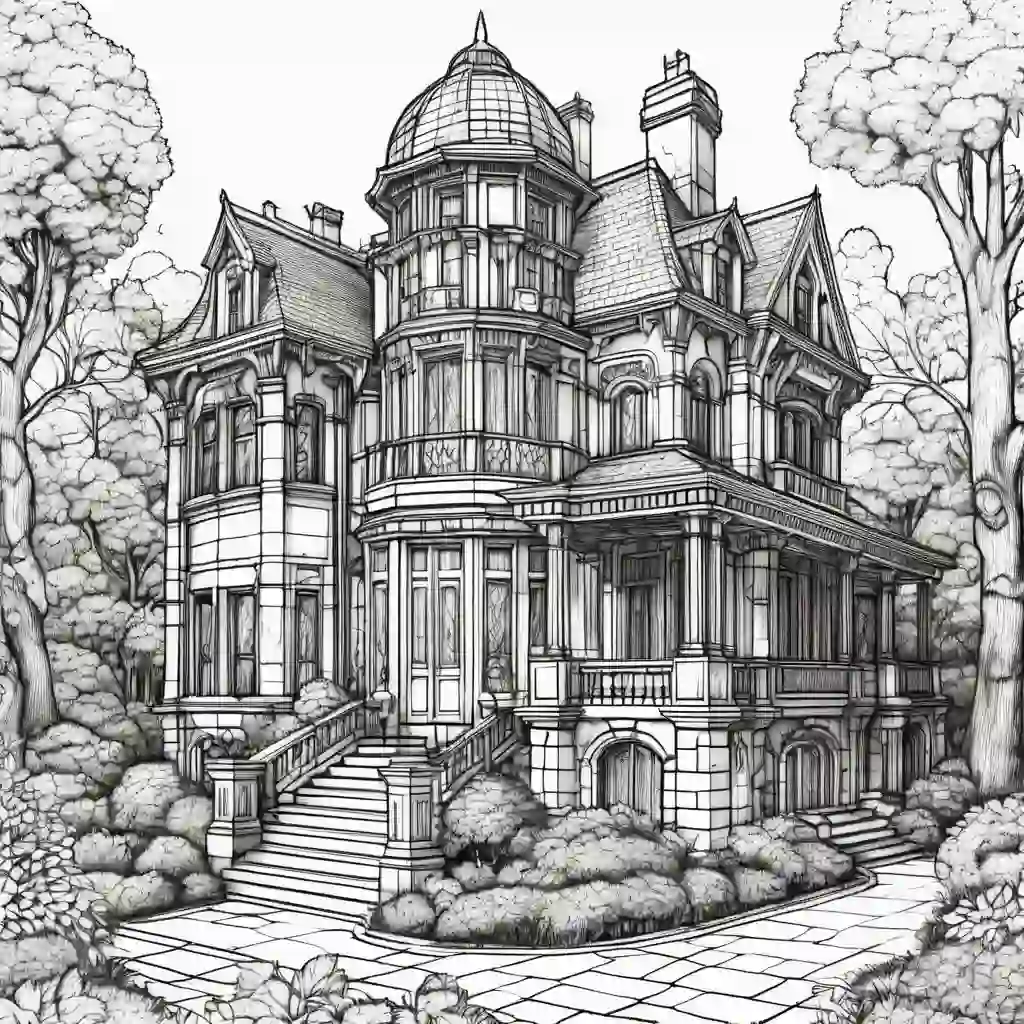 Mansions coloring pages